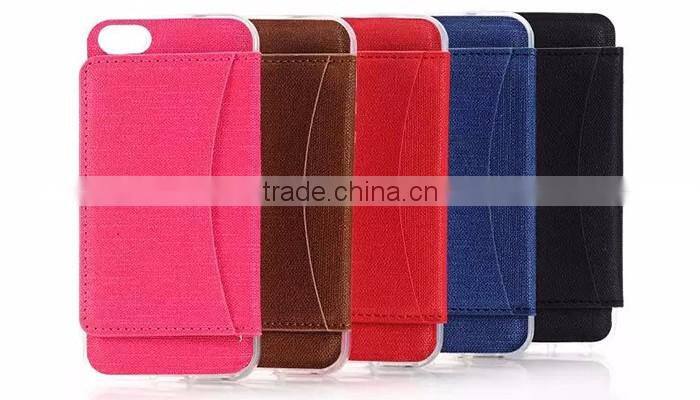 OEM ODM Credit card leather back cover Smart phone holster For iphone 6s