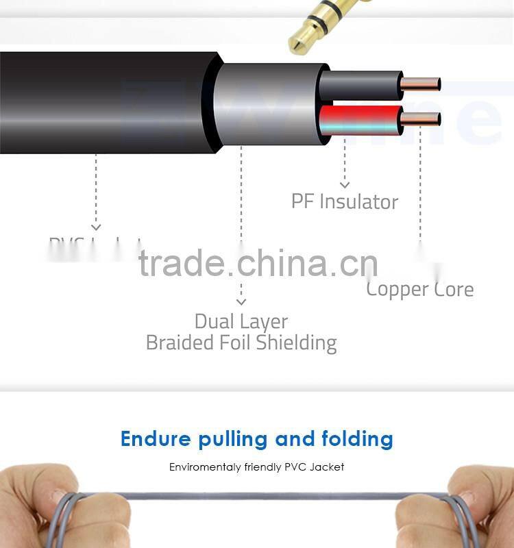 Aluminum Shell 3.5mm Auxiliary 90 degree Right Angle Audio Cable