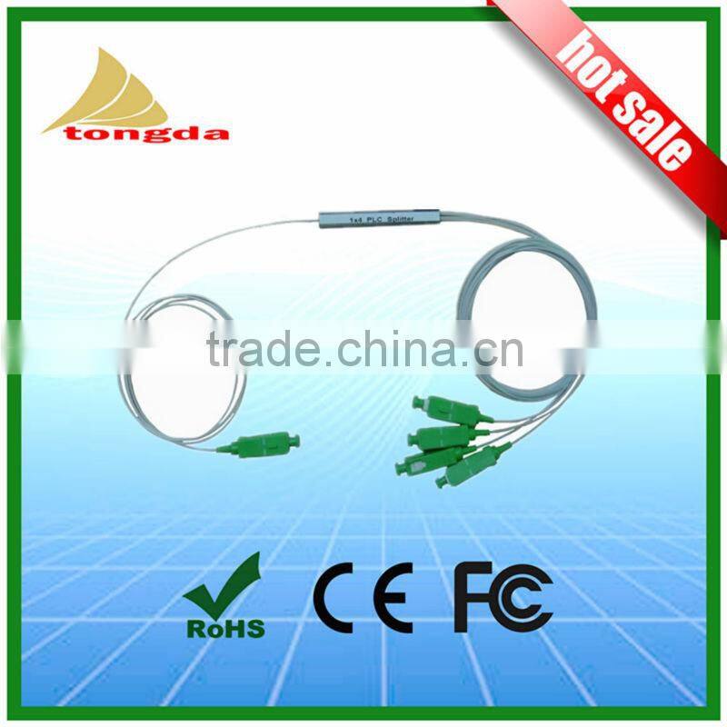 Mini type PLC Splitter 1x8 SC APC Steel Tube G657A fiber 0.9mm
