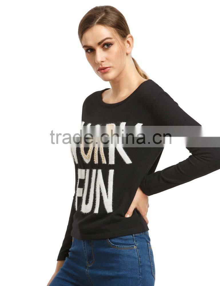 Fashion big letter women knit sweater wholesale China