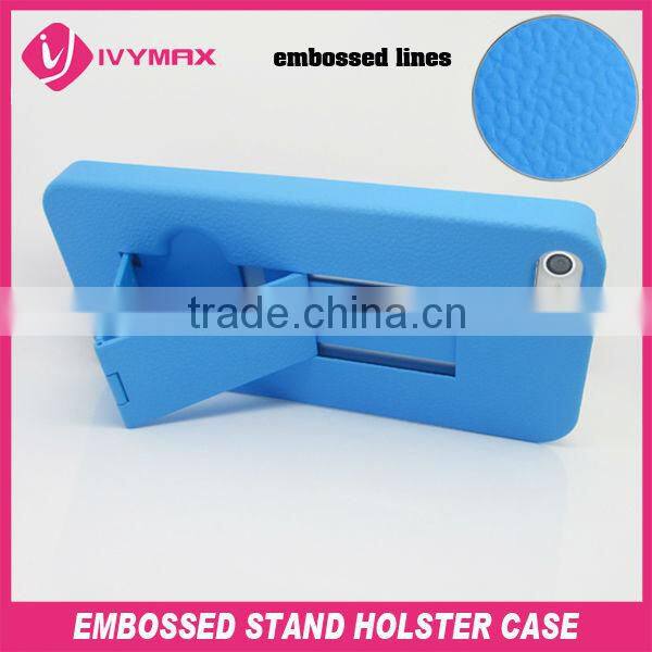 newest embossed kickstand hard case for apple iphone 5 cell phone case