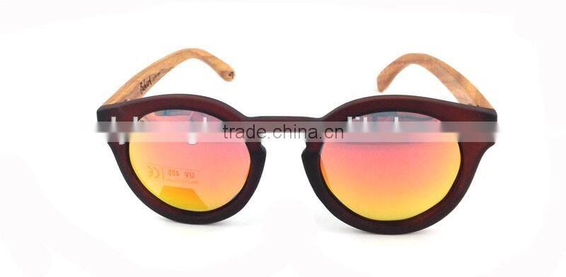 Polarized round wood sunglasses, mirror polarized wood sunglasses