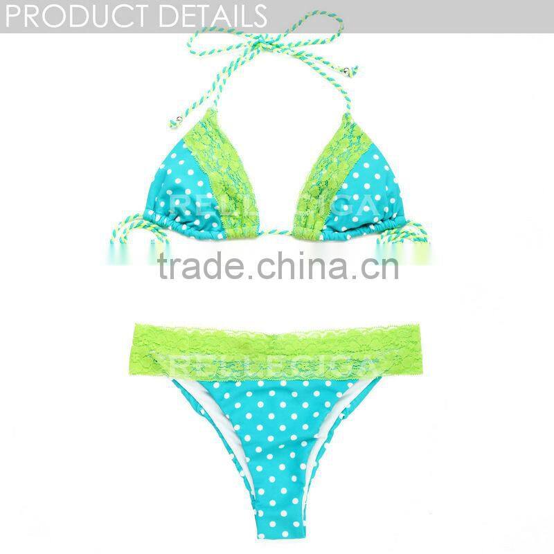 RELLECIGA 2014 New Lace Triangle Teen Bikini Swimwear with Brazilian Cut Scrunch Butt