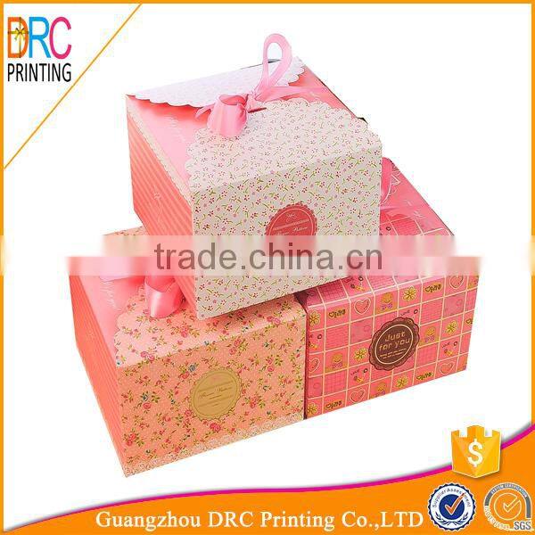 Custom nice design cute christmas paper cake box