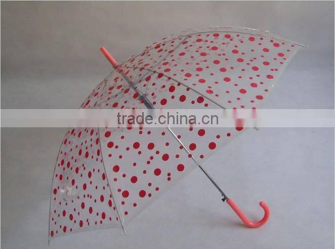 Environmental EVA transparent umbrella / clear umbrella / pvc umbrella with print