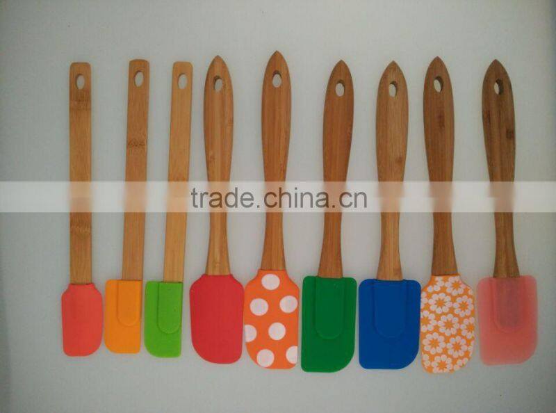 Bamboo silicone cutlery spatula utensils