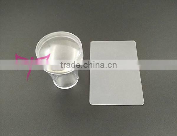 Hot nail art stamper XL 4cm clear jelly stamper with cap factory sell
