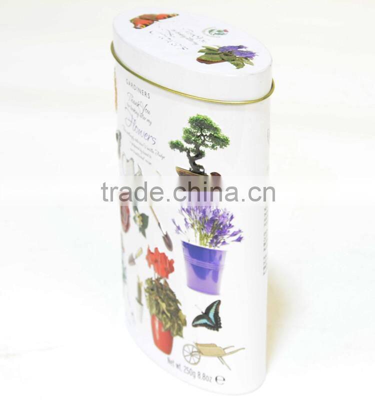 Oval game tin box for kids' playing tools storage