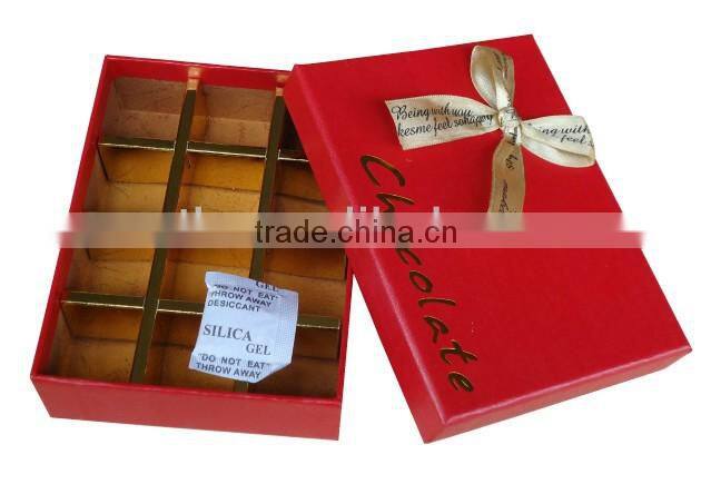 Custom popular exquisite fancy chocolate box with lids and ribbon wholesale