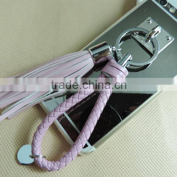 Decoration tassel key ring car wholesale keychain leather