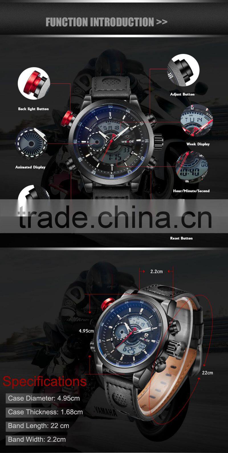 WEIDE Oem Wrist Watch Executive Watches Analog-digital watch Wholesale Price From China