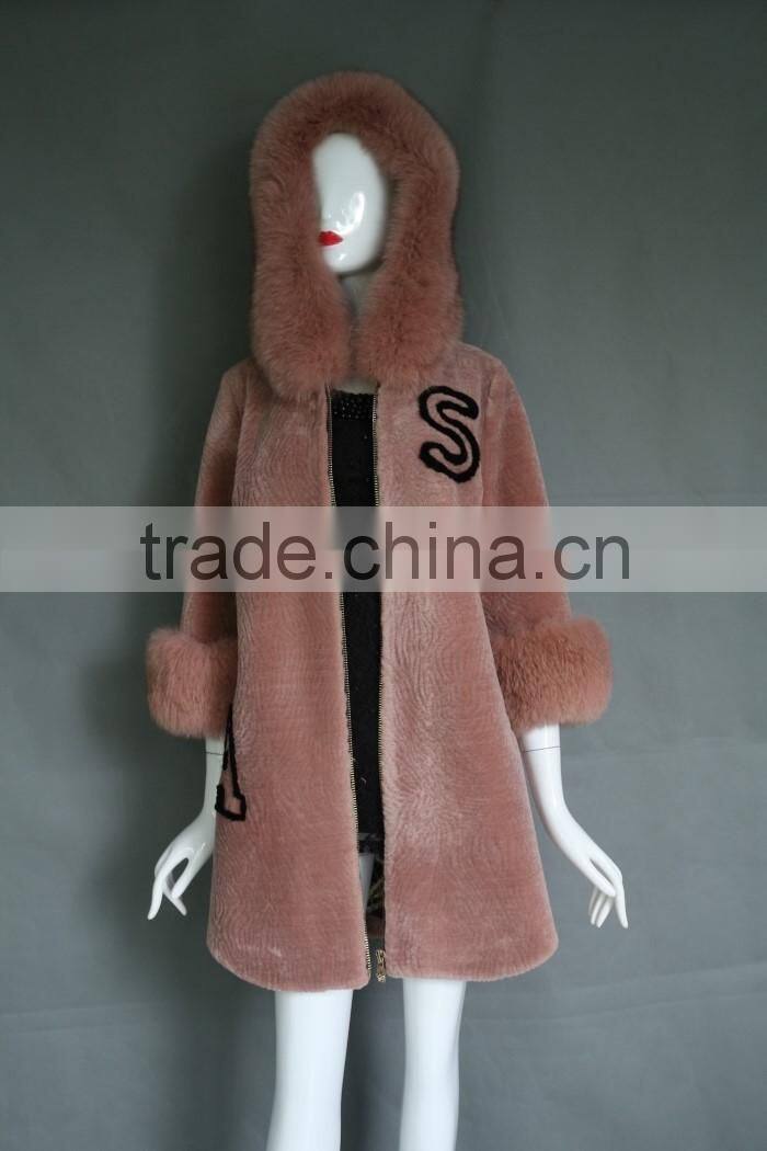 Brand new Shearing Lamb Trend Luxury Lamb Shearing Skin Leather Coat Ladies Long Fur clothes