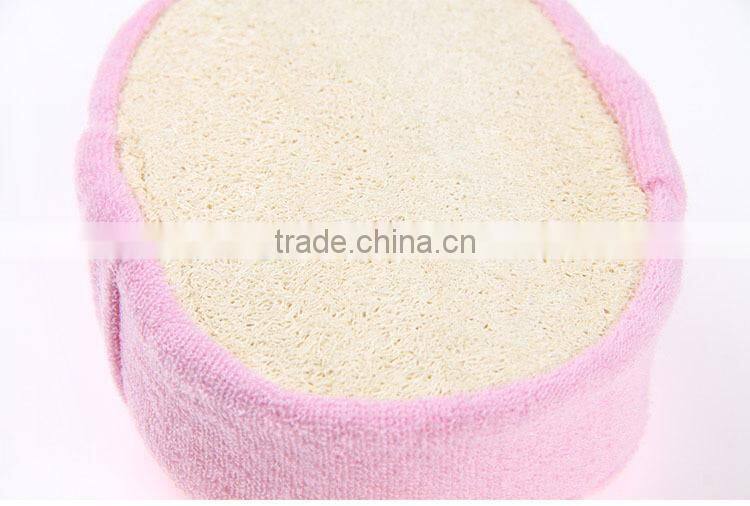 Oval loofah sponge scrubber