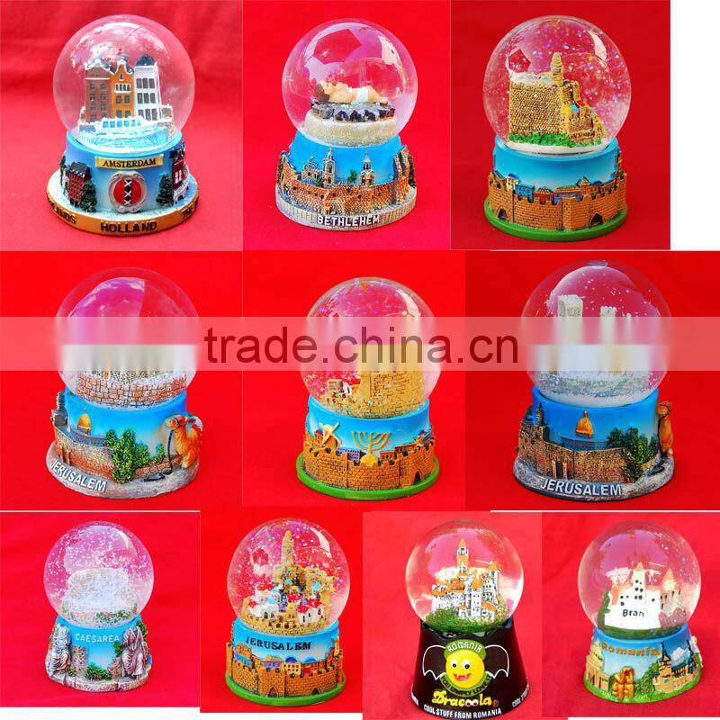custom cute music girl with butterfly snow globe, musical water ball 100mm