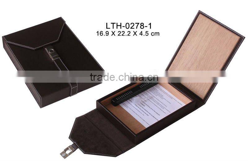 custom leather cigar packing box wholesale cigar gift set mini cigar case