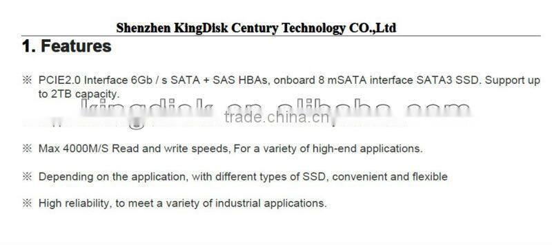 KingDian Brand PCIE card 500gb 1TB PCIE express 2.0 SSD drive