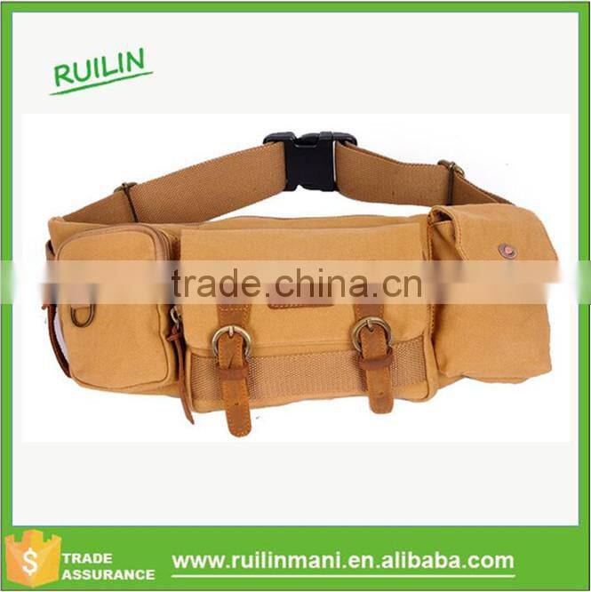 Vintage Best Khaki Mens Canvas Waist Bag Promotional Fanny Pack 2015