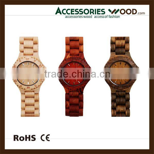 japan movt quartz watch wood back fashion wood watch women 2016 popularhigh quality watch for your love
