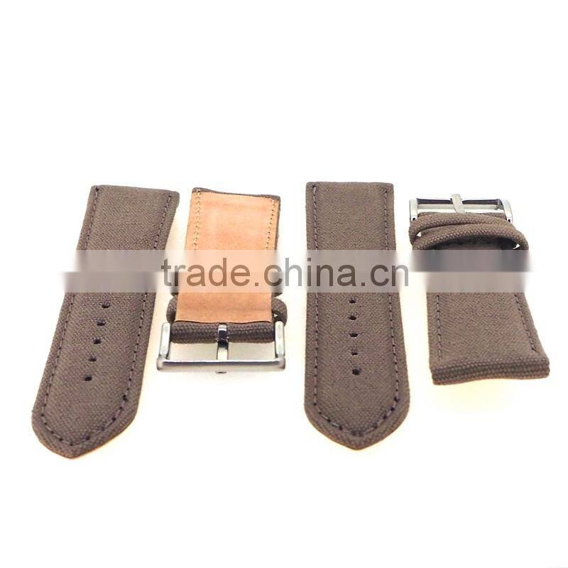20mm 22mm Suede Leather Watch Band With Canvas