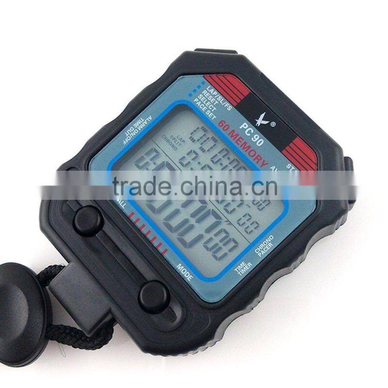 Fine Professional Sports Large Screen 60 split recallable memory Stopwatch Timer PC90