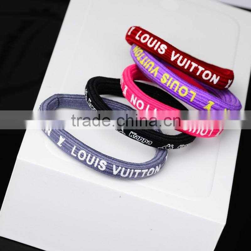 Top Quality Elegant Lasted Fashion Clean Flower Chunky Crystal Decorative Elastic Hair Rubber Band For Girls Pony Tail Hair Rope