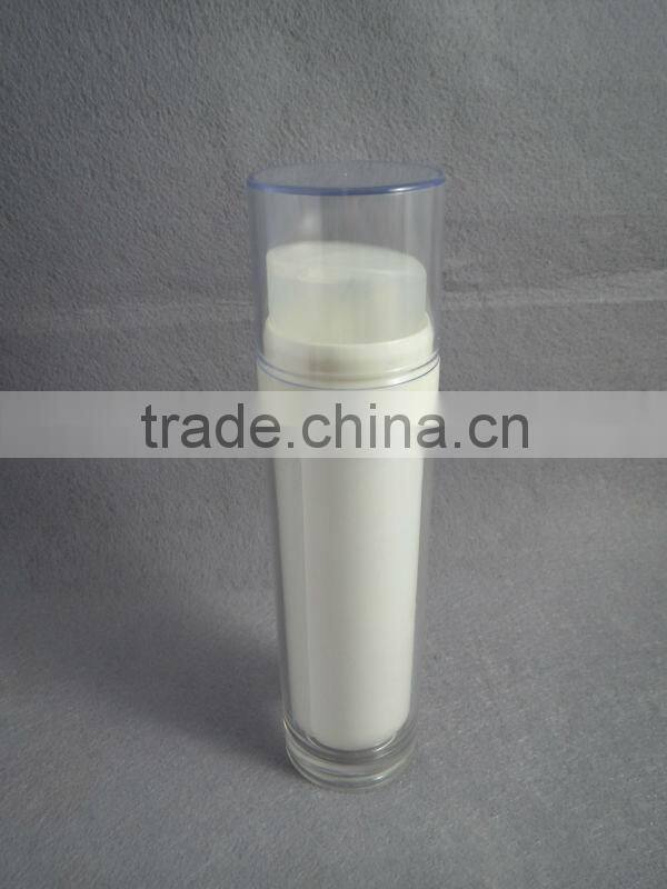 plastic cosmetic bottle with dual tube