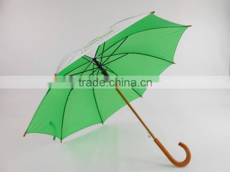53*8 ribs wooden shaft and handle custom print umbrella