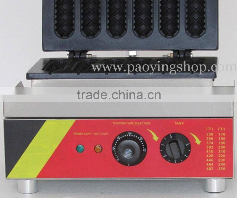 6pcs Commercial Use Non-stick 110v 220v Electric Lolly Waffle Dog Baker