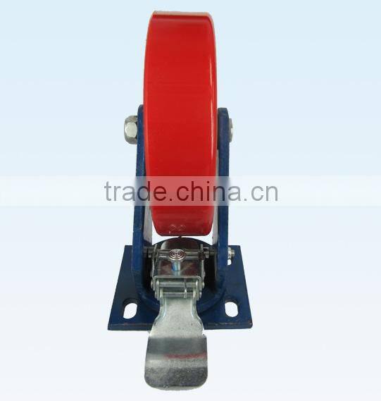 10 Inch PU Swivel Hardware Heavy Duty Caster With Brake