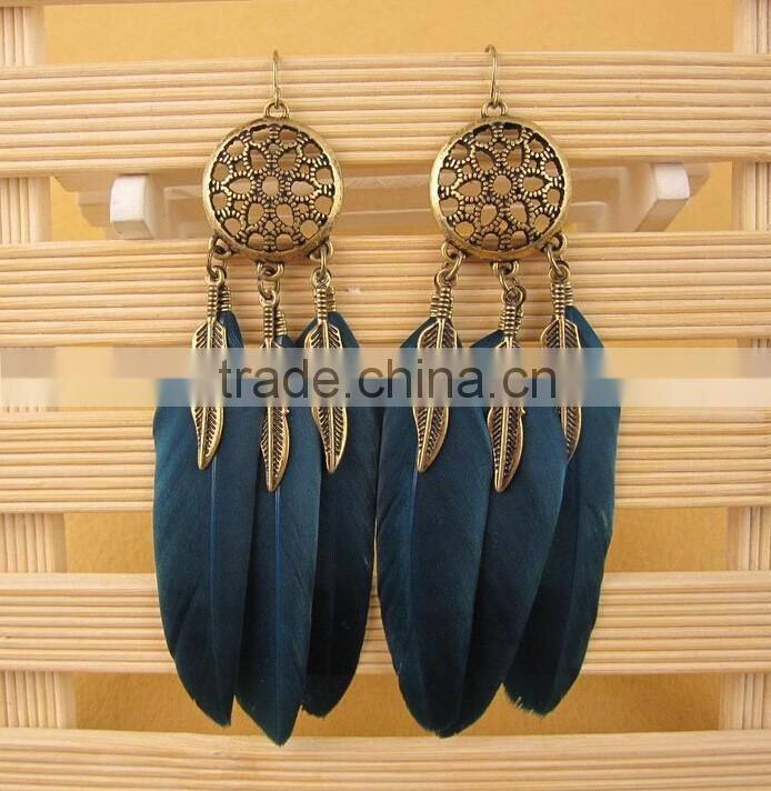 Feather fashion jewelry best selling products earring