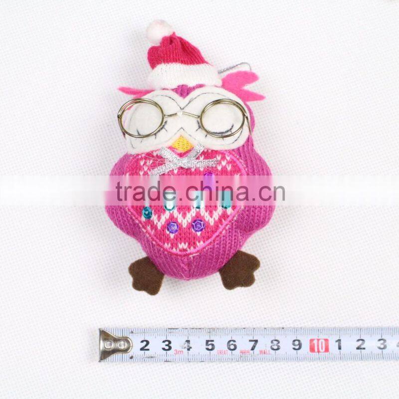 Directly from factory china cute stuffled littel toy owl knitted plush toys