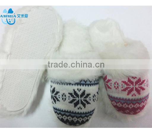 OEM Lady winter warm cashmere indoor terry plush slippers