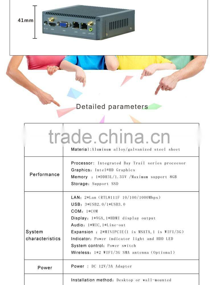 2*Lan Intel J1900/J1800 NANO Quad Core computuer USB 3.0 MiNi Home computer