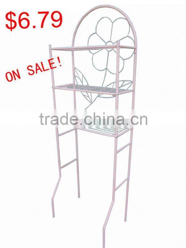 Metal 3-tier bathroom corner/toilet shelf