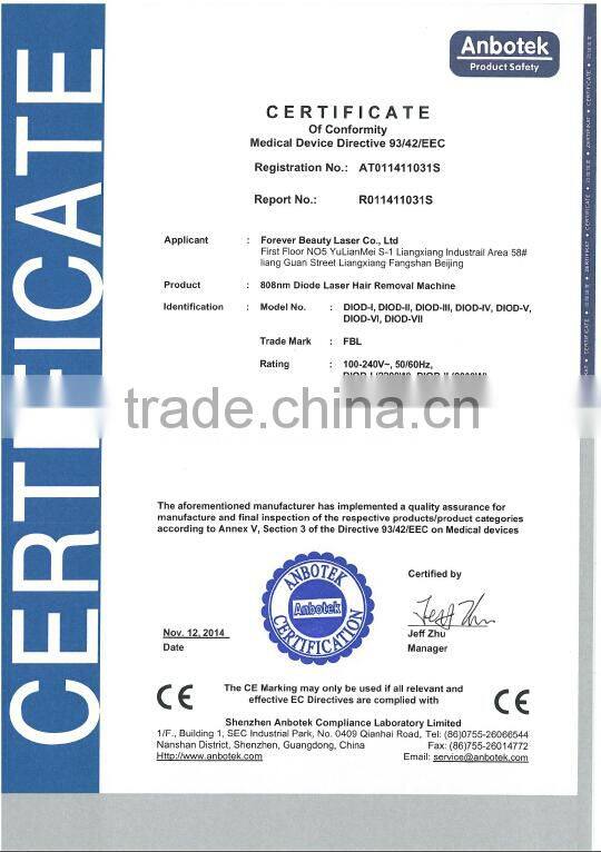 SHR high energy 808nm diode laser depilation