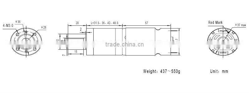 GMP36-555 high efficiently 24V DC planetary gear motor