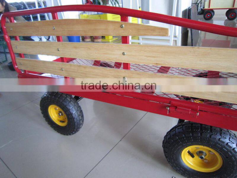 Wooden mesh cart / wagon / four wheel cart TC4211A