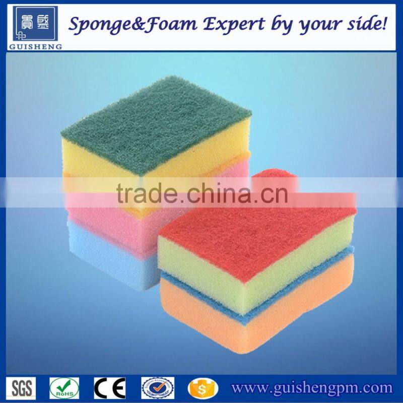 China factory wholesale cleaning sponge with scouring pad for kitchen