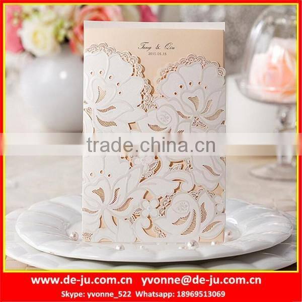 Chinese Red White Custom Wedding Card Invitation