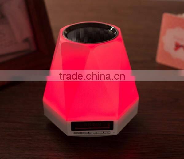 Colorful dazzle LED light Mini Crack bluetooth speaker with LED clock