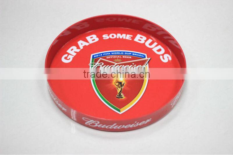 PS/ABS Dia 33.2cm Plastic round snack barware serving drinking tray