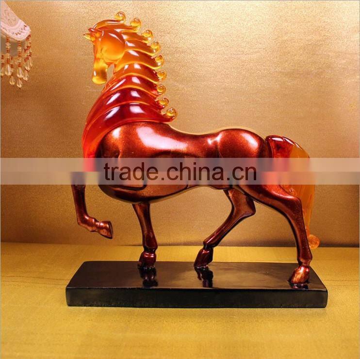 Amber resin style decorative rocking horse craft