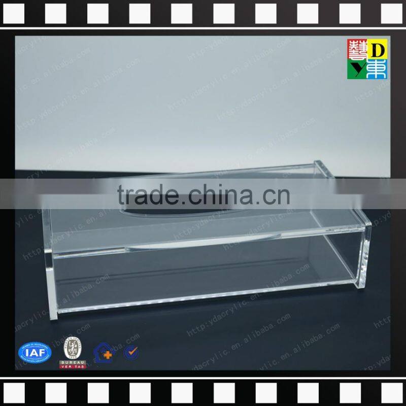 Custom printing acrylic tissue box nice quality PMMA napkin holder from shenzhen yidong