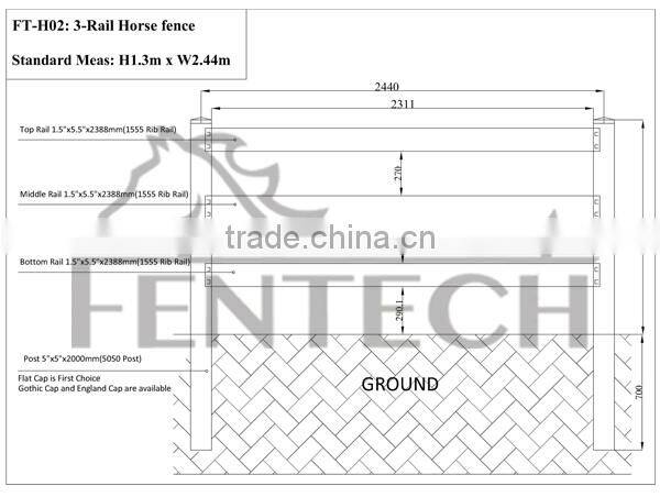 Fentech High Quality Plastic PVC Horse Fencing