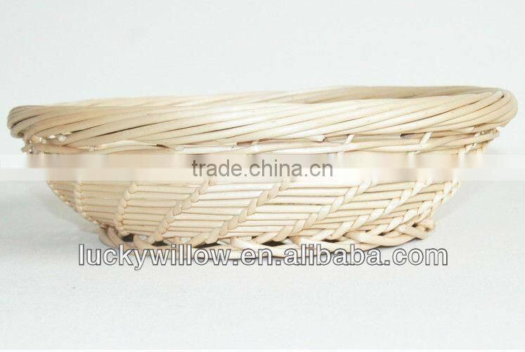 wholesale natural round wicker handmade fruit basket without handle