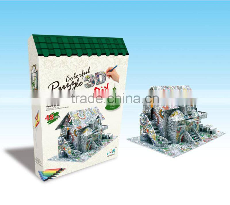 newly-developed 3D painting paper puzzle for kids LT8882C