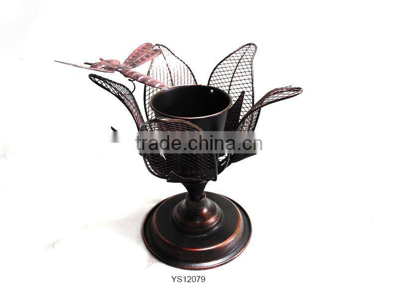 Best selling antique flower pot with metal for home ornament