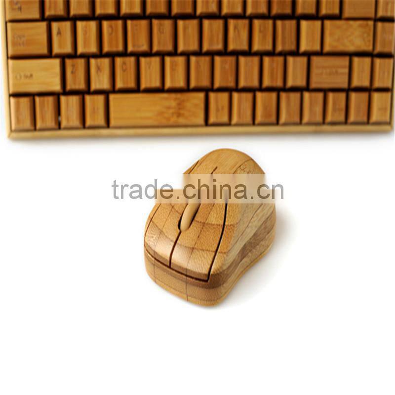 Classical elegant Chinese bamboo wireless suit one key area keyboard & mouse employed universally