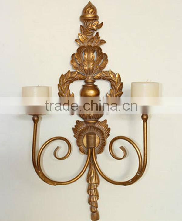 MW-0008-01 Baroque style hanging wall candle holder with metal