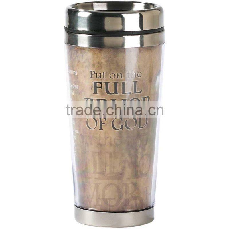 2017 new magic stainless steel travel mug with plastic outer